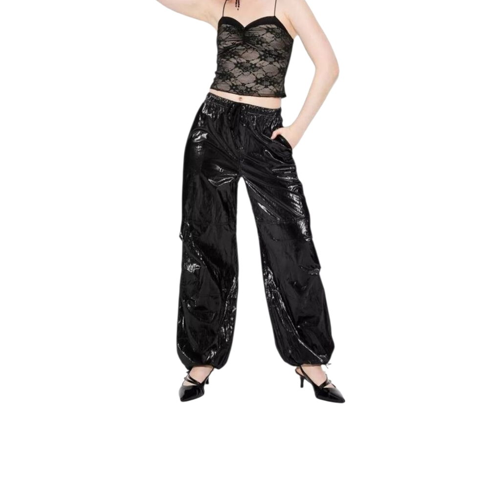 Wild Fable Faux Leather Jogging Casual Pants Black Size XL